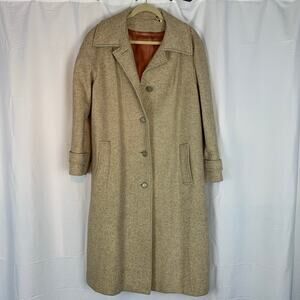 Vintage Fasionbilt 70% wool beige coat size large